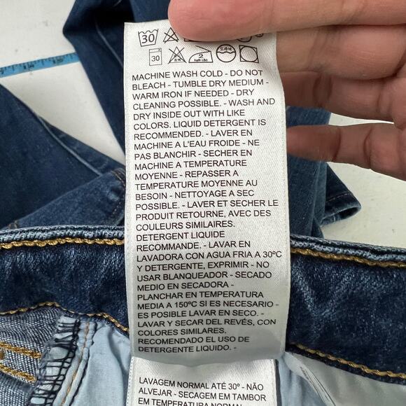 Levi's 721 High Rise Skinny Ankle Jeans womens sz 28 dark wash distressed - Picture 12 of 14